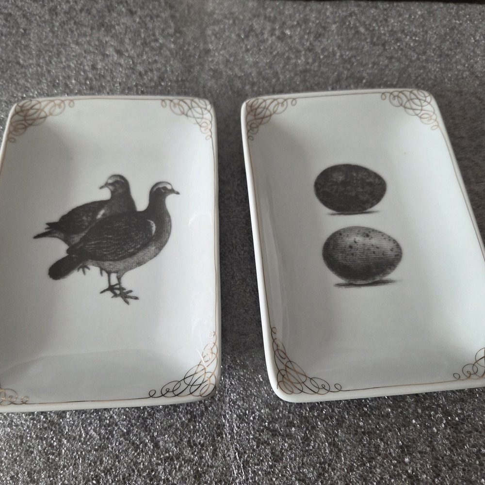 SOLD - West Elm Elegant White Serving Plates
